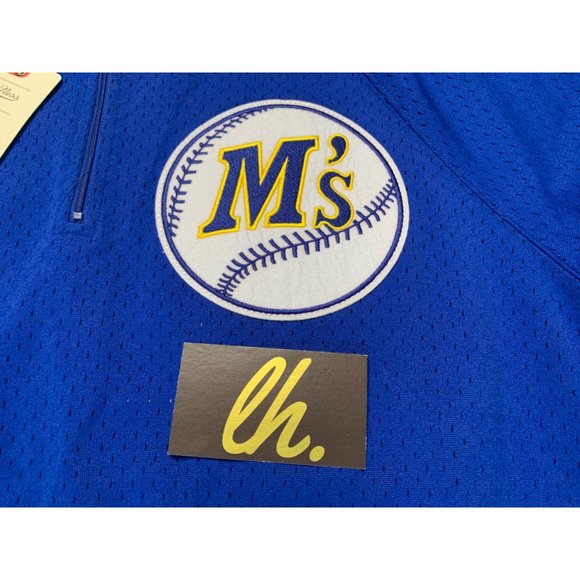 Men’s Small Mitchell & Ness Ken Griffey Jr Seattle Mariners Pullover Warm Up Jer - Picture 4 of 7